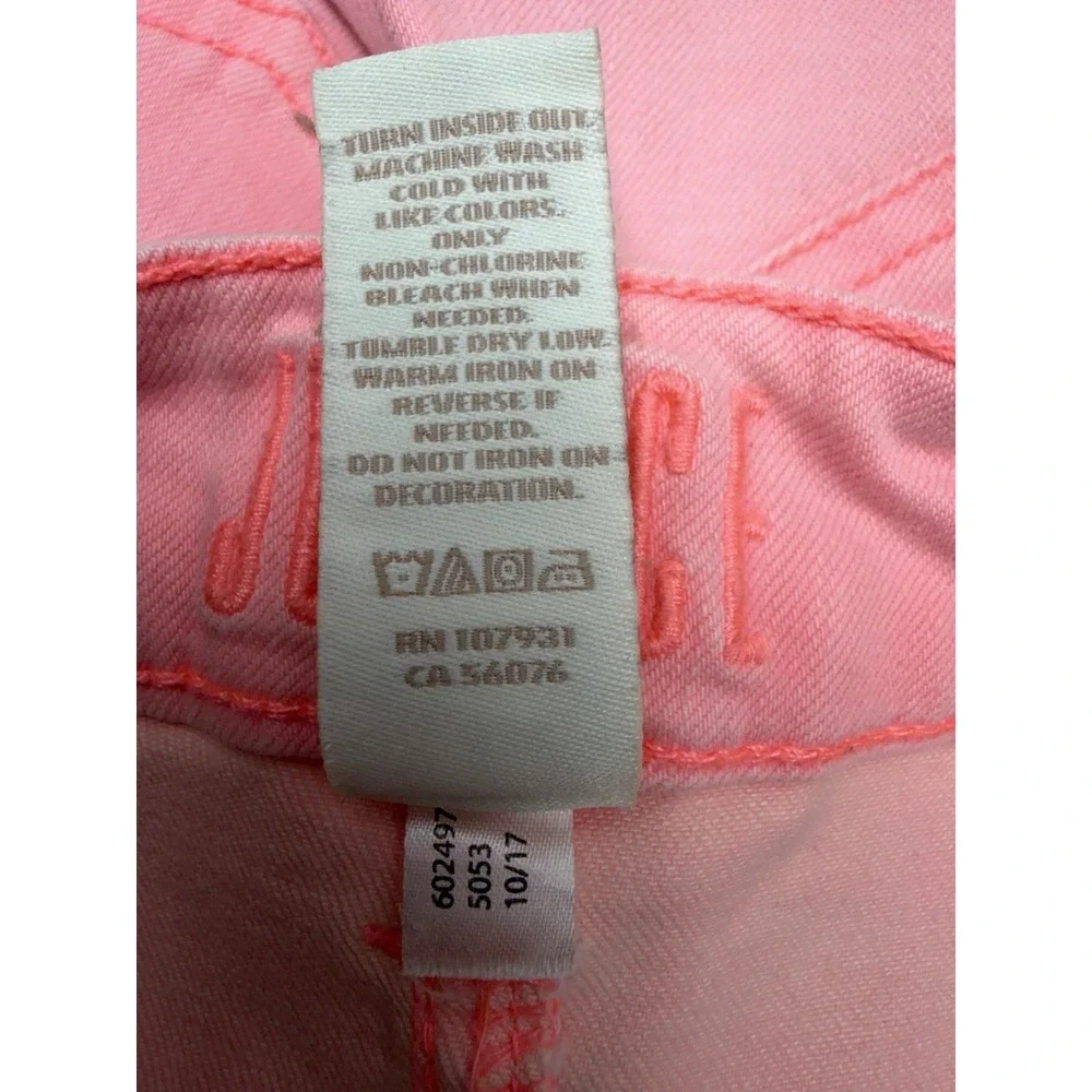 Justice Shorts Girls Size 16 Pink Cut Off Raw Denim Stretch Casual‎ Walking